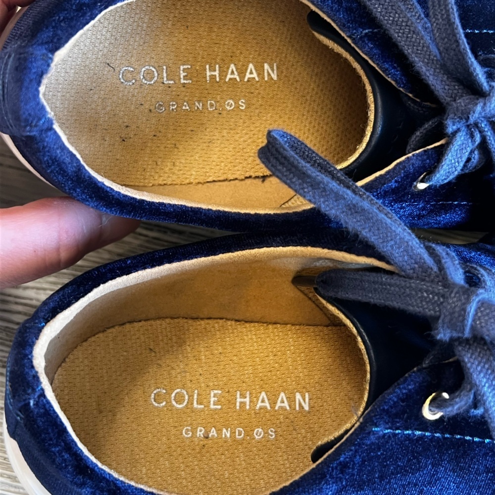 Cole Haan Grand Crosscourt Dark Blue Velvet Sneakers EUC - Picture 5 of 7